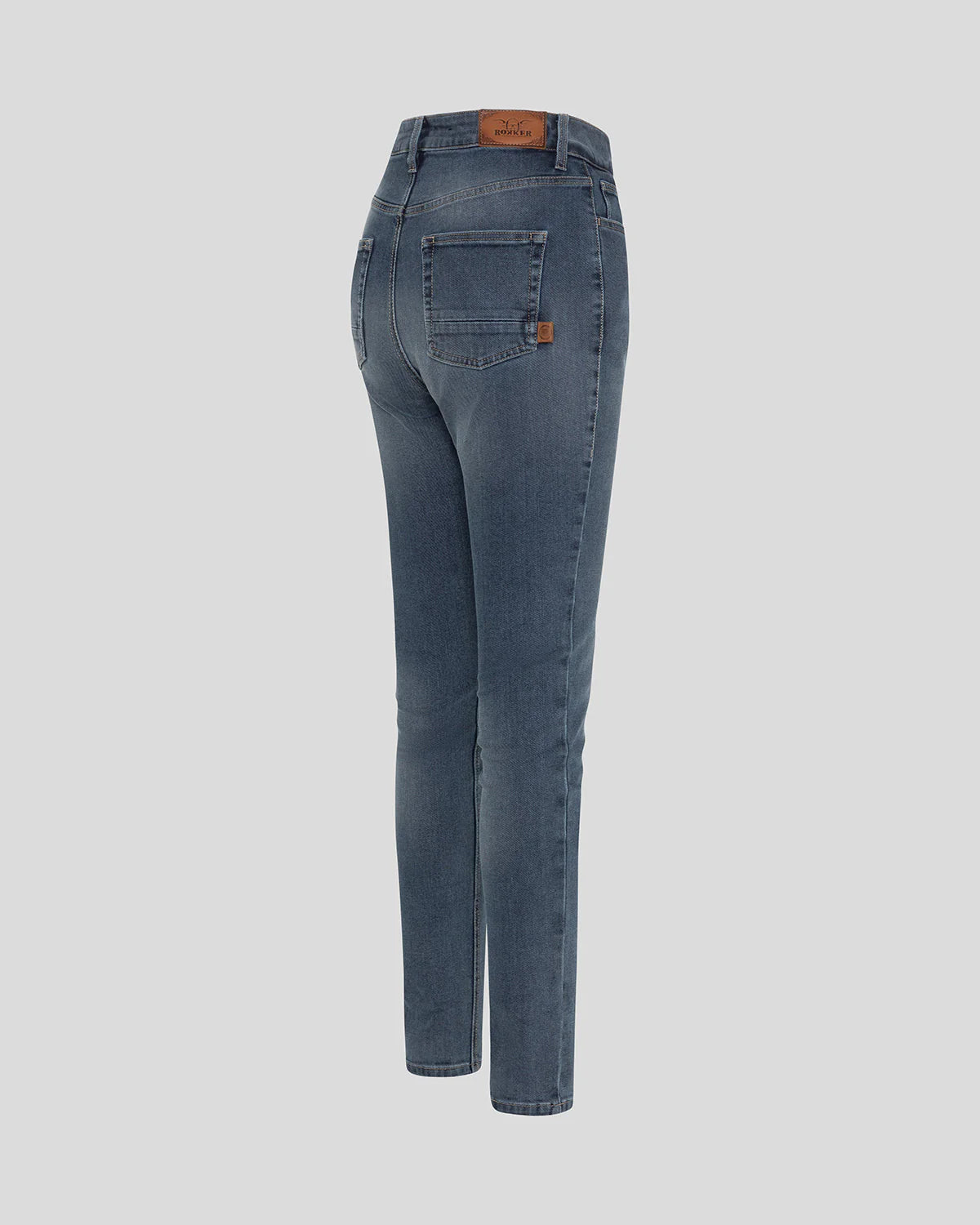 Rokker Rokkertech Ladies High Waist AA Motorcycle Jeans - Blue - Salt Flats Clothing