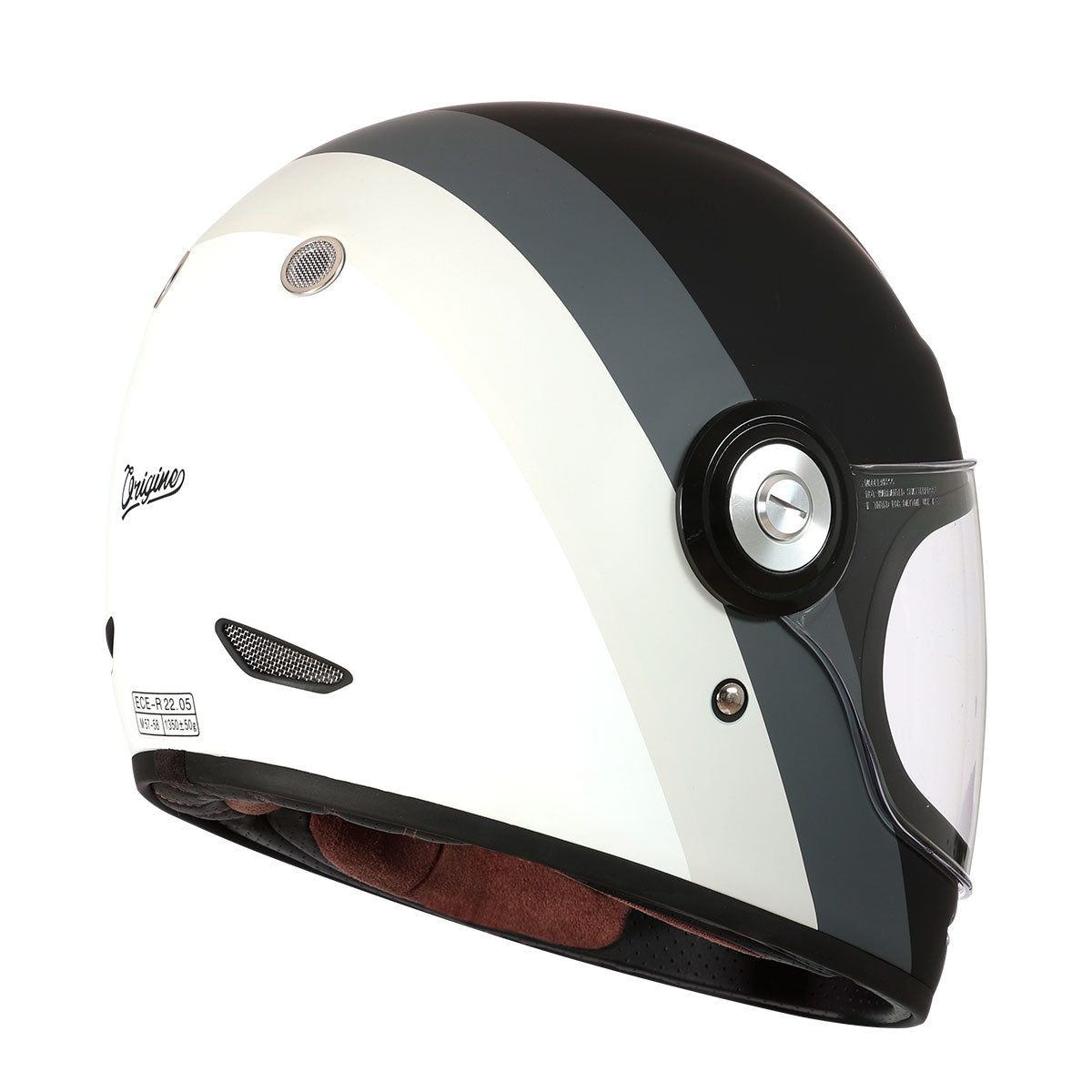 Origine Vega 22.06 Full Face Helmet - Primitive Matt Black/Dk.Grey/Lt.Grey/White - Salt Flats Clothing