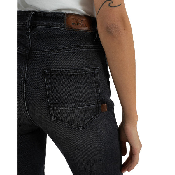 Rokker Rokkertech Ladies High Waist Motorcycle Jeans - Dark Grey - Salt Flats Clothing