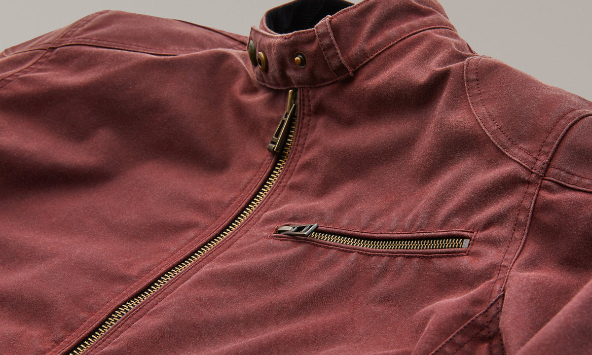 Belstaff Ariel Jacket TechWax 8oz AA Racing Red - Salt Flats Clothing