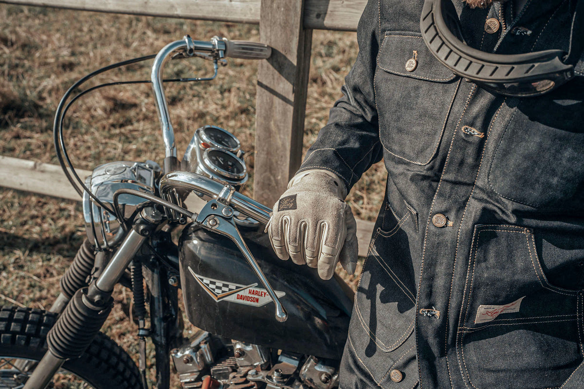 Age of Glory Crafter Motorcycle Gloves - Aged White - Salt Flats Clothing