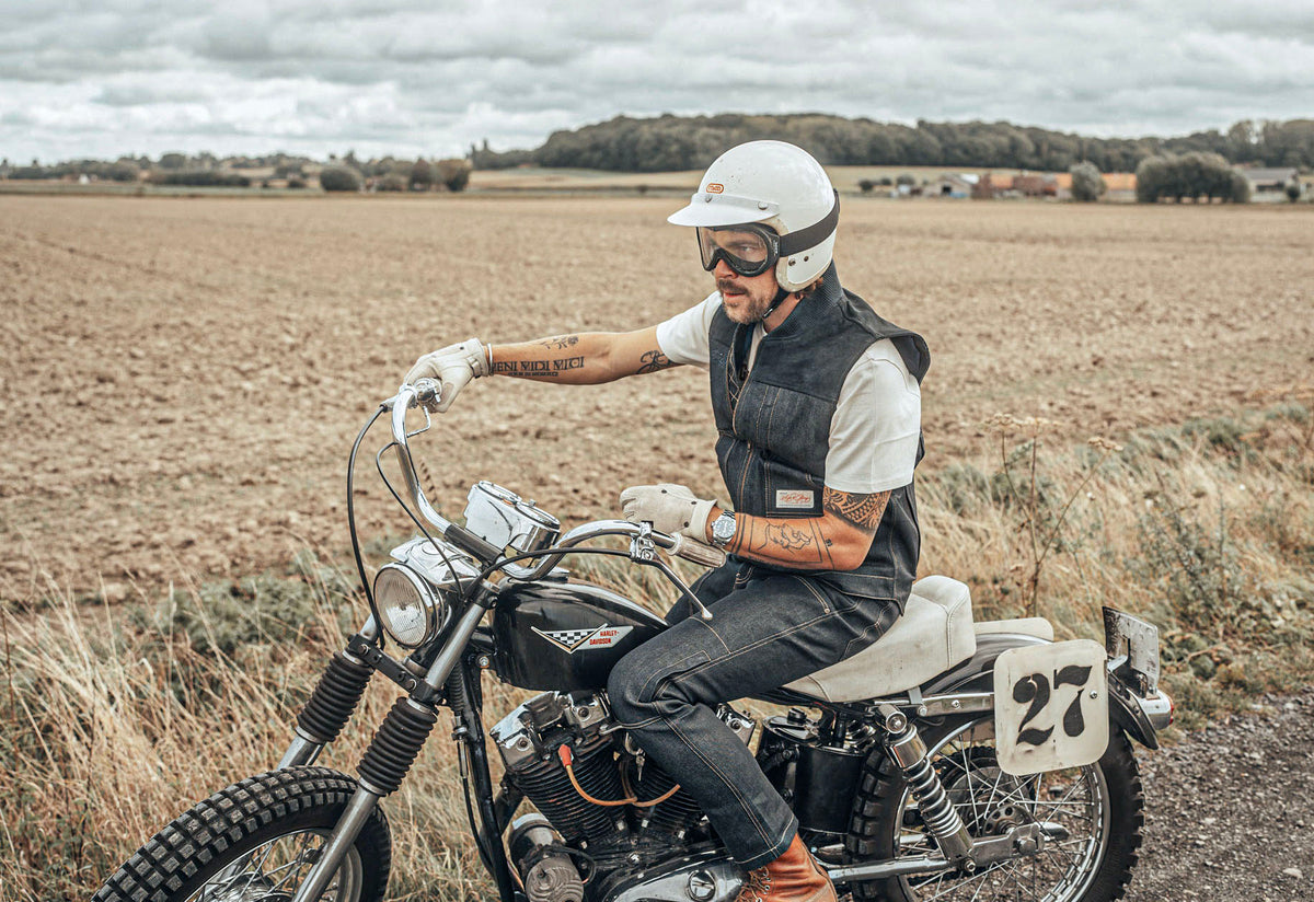 Age of Glory Crafter Motorcycle Gloves - Aged White - Salt Flats Clothing
