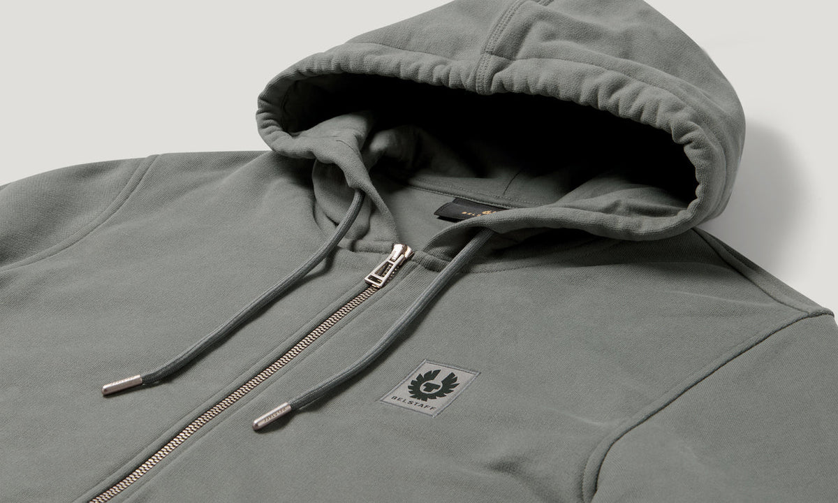Belstaff Full Zip Men's Hoodie - Atlantic Grey - Salt Flats Clothing