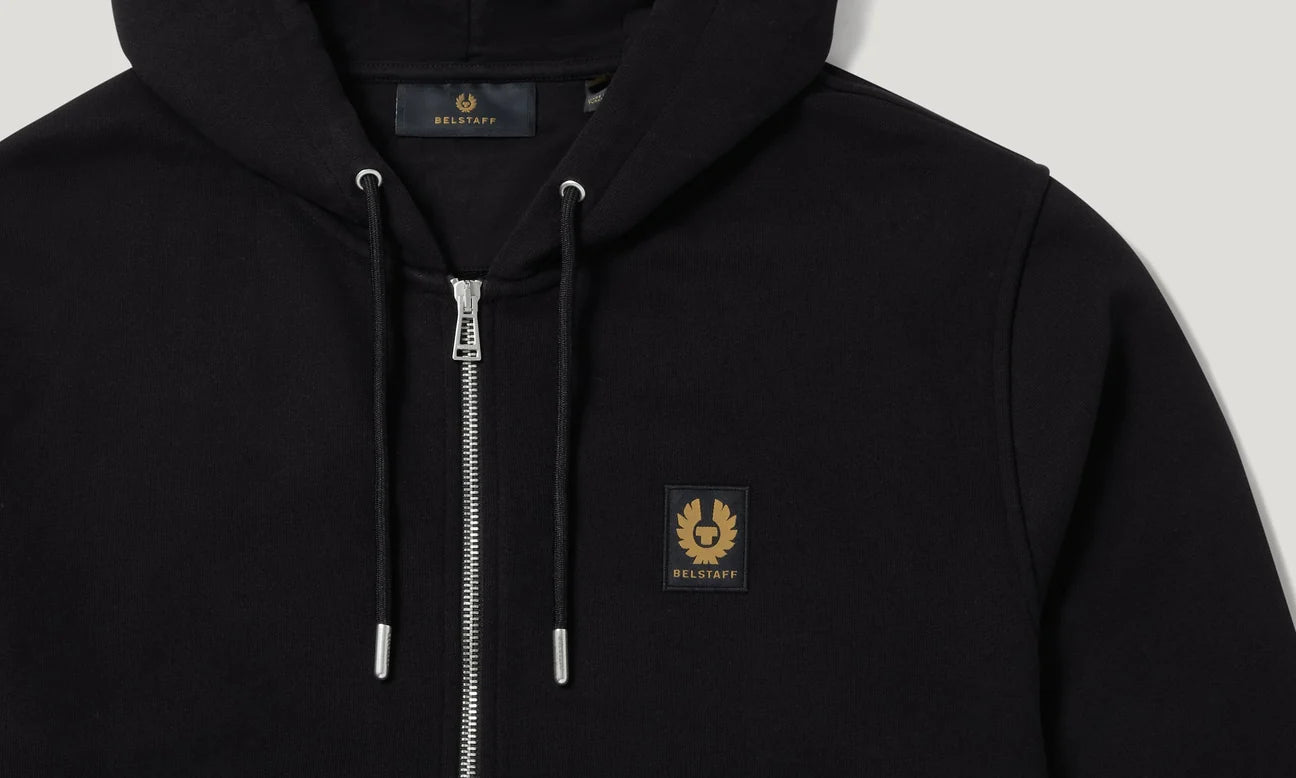 Belstaff Full Zip Men's Hoodie - Black - Salt Flats Clothing
