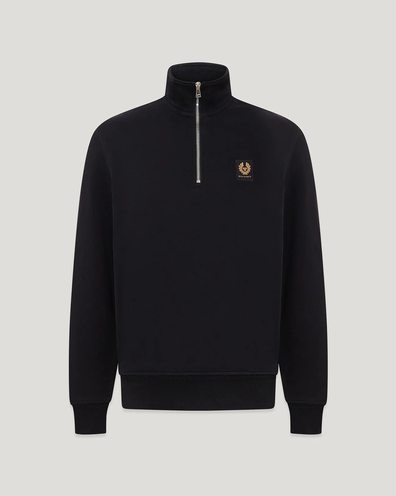 Belstaff Men's Quarter Zip Sweatshirt - Black - Salt Flats Clothing