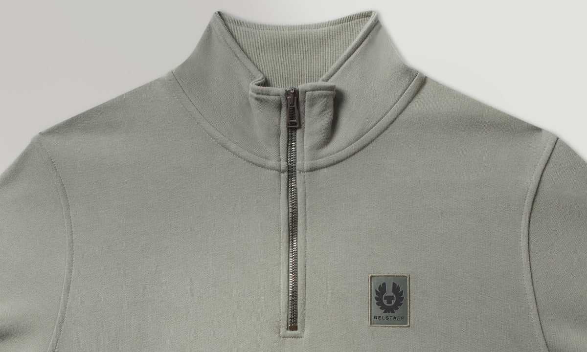 Belstaff Quarter Zip - Sage Green - Salt Flats Clothing