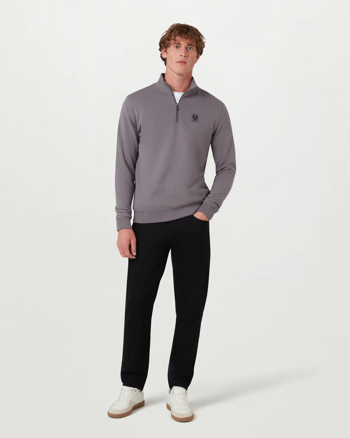 Belstaff Quarter Zip - Tornado Grey - Salt Flats Clothing