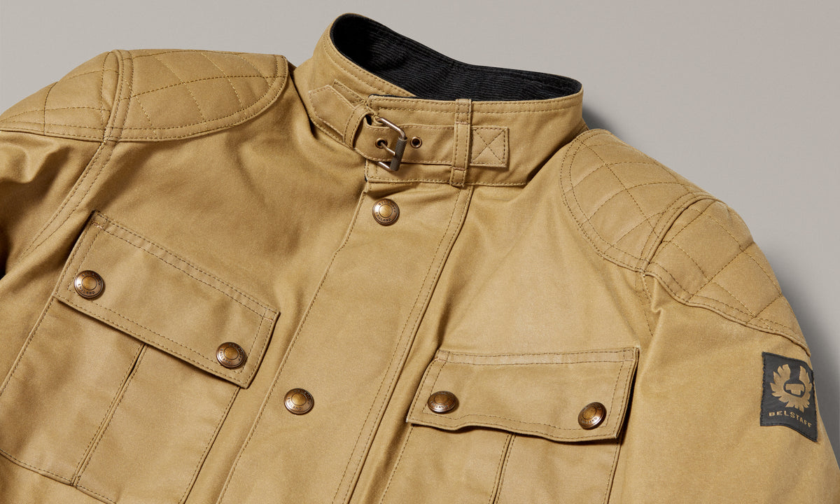 Belstaff Brooklands Men's Waxed Cotton Jacket Ultracore 8oz Sand - Salt Flats Clothing