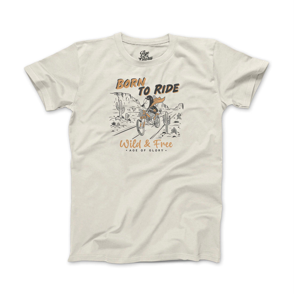 Age of Glory Born to Ride T'Shirt -  Ecru - Salt Flats Clothing