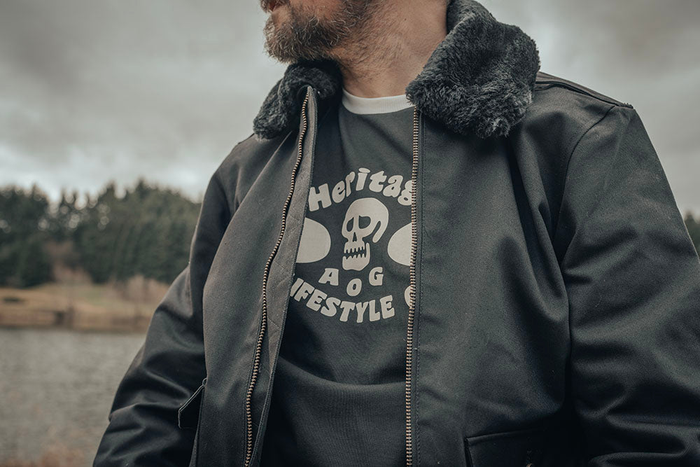 Age of Glory Men's Cockpit Textile Jacket - Black - Salt Flats Clothing