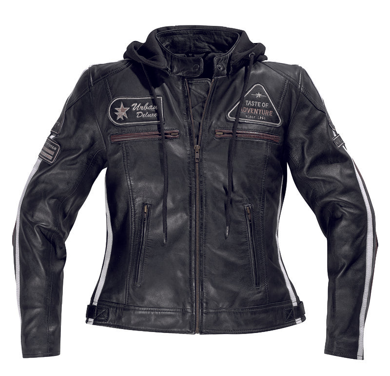 Difi Jolene Ladies Leather Motorcycle Jacket Black Salt Flats Clothing