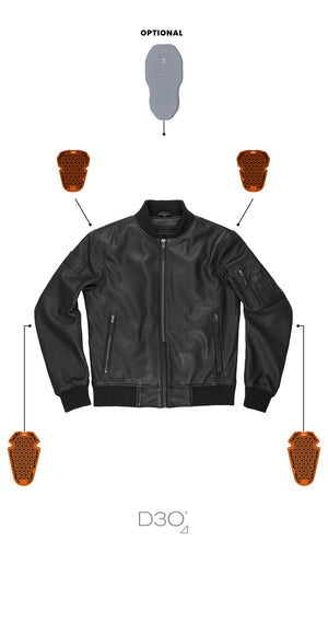 Pando Moto Falcon Aviator Men's Leather Jacket - Black - Salt Flats Clothing