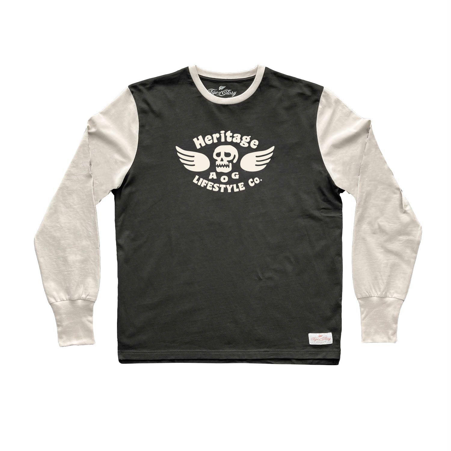 Age of Glory Genuine Long Sleeve T'Shirt - Black/White - Salt Flats Clothing