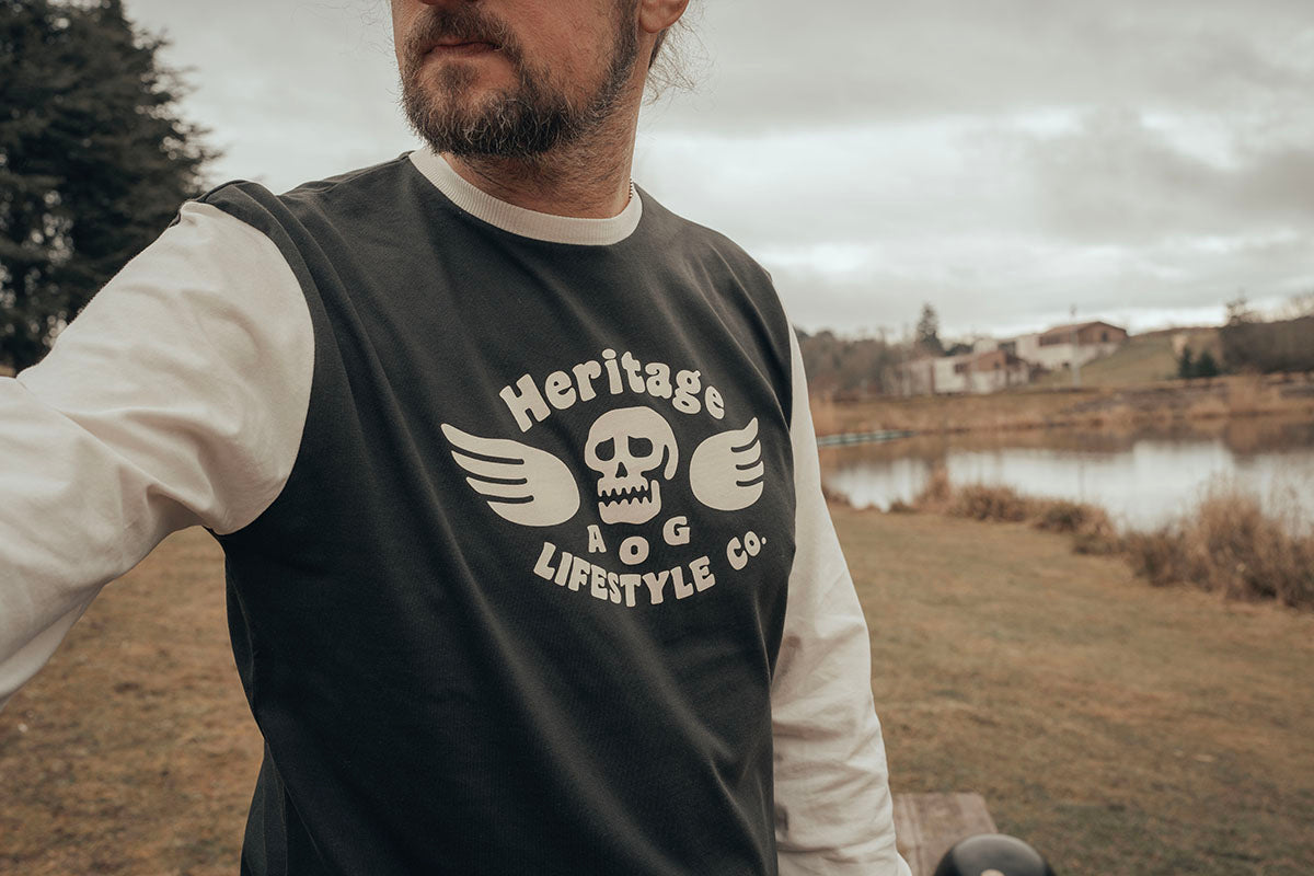 Age of Glory Genuine Long Sleeve T'Shirt - Black/White - Salt Flats Clothing