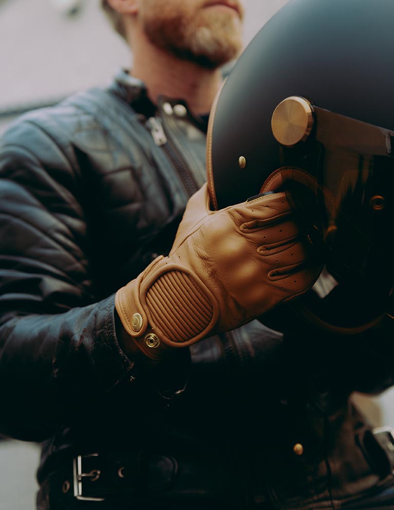 Hedon Crafted Hands CE Motorcycle  Gloves  - Sand - Salt Flats Clothing