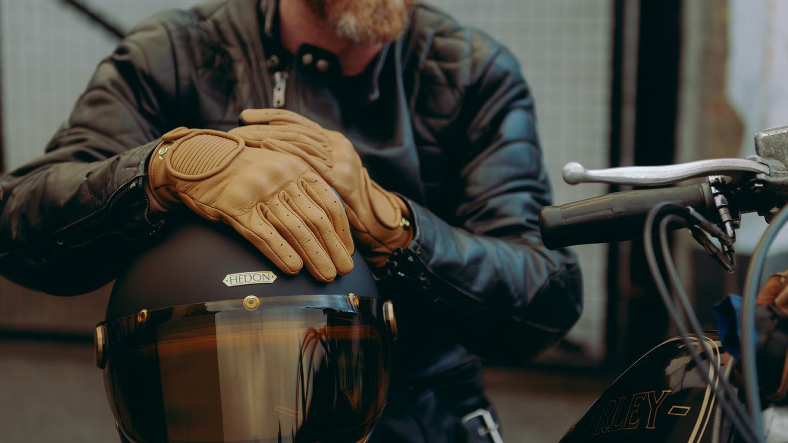 Hedon Crafted Hands CE Motorcycle  Gloves  - Sand - Salt Flats Clothing