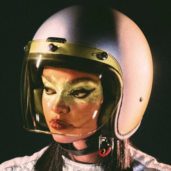 Hedon Hedonist ECE 06 Open Face Motorcycle Helmet -  Interstellar - Salt Flats Clothing