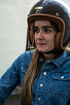 Hedon Hedonist ECE 06 Open Face Motorcycle Helmet - Macadamia - Salt Flats Clothing