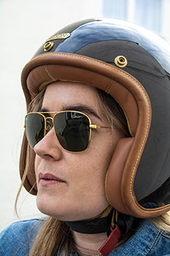 Hedon Hedonist ECE 06 Open Face Motorcycle Helmet - Macadamia - Salt Flats Clothing