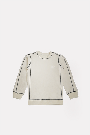 Hedon White And Black Stripes Jumper - Salt Flats Clothing