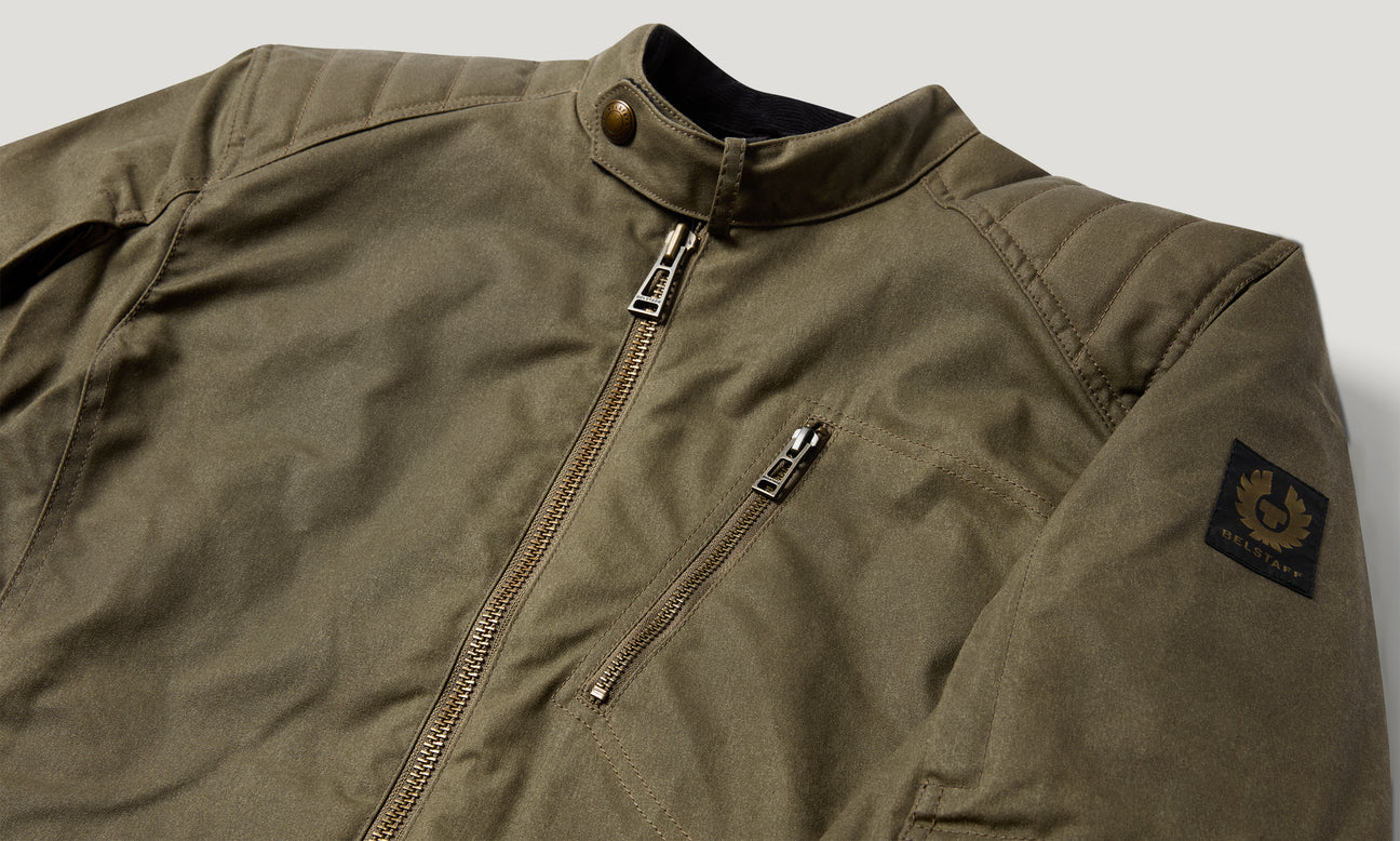 Belstaff Humber Ultracore Waxed Cotton Men's Jacket - Olive - Salt Flats Clothing