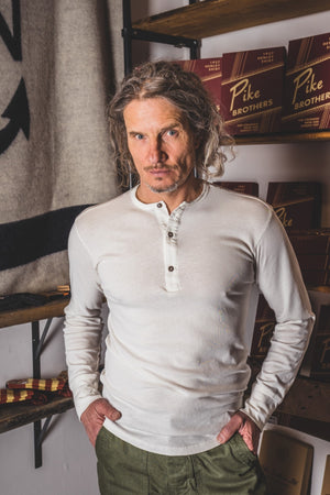 Pike Brothers 1927 Henley Shirt - Ecru - Salt Flats Clothing