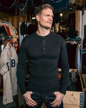 Pike Brothers 1927 Henley Shirt - Faded Black - Salt Flats Clothing