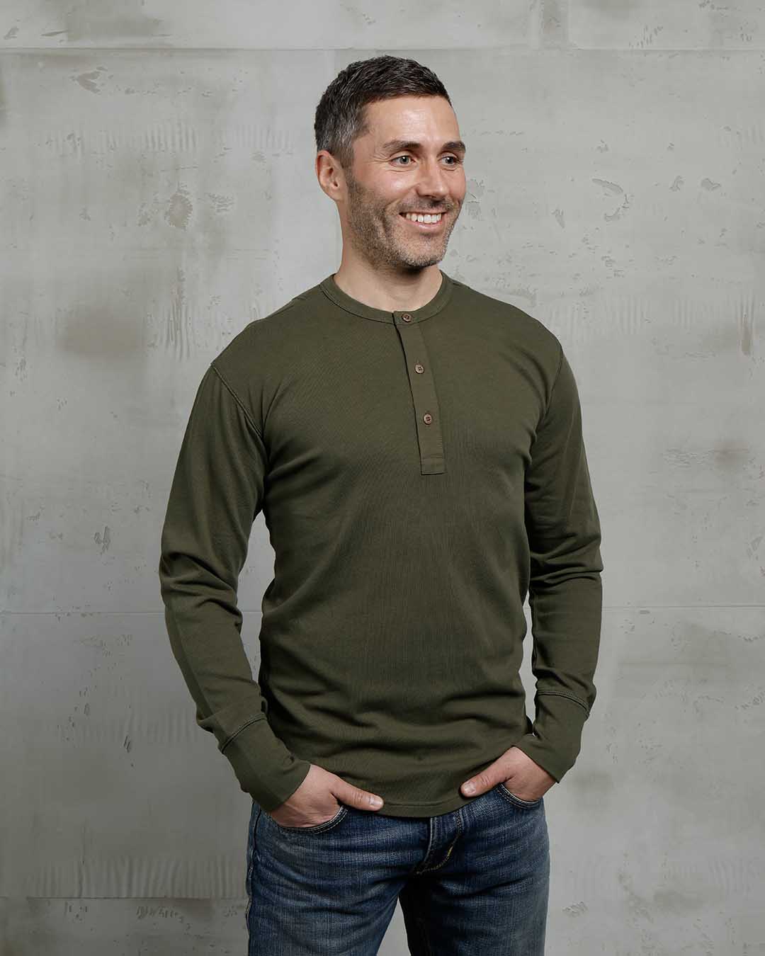 Pike Brothers 1927 Henley Shirt - Mojave Green - Salt Flats Clothing