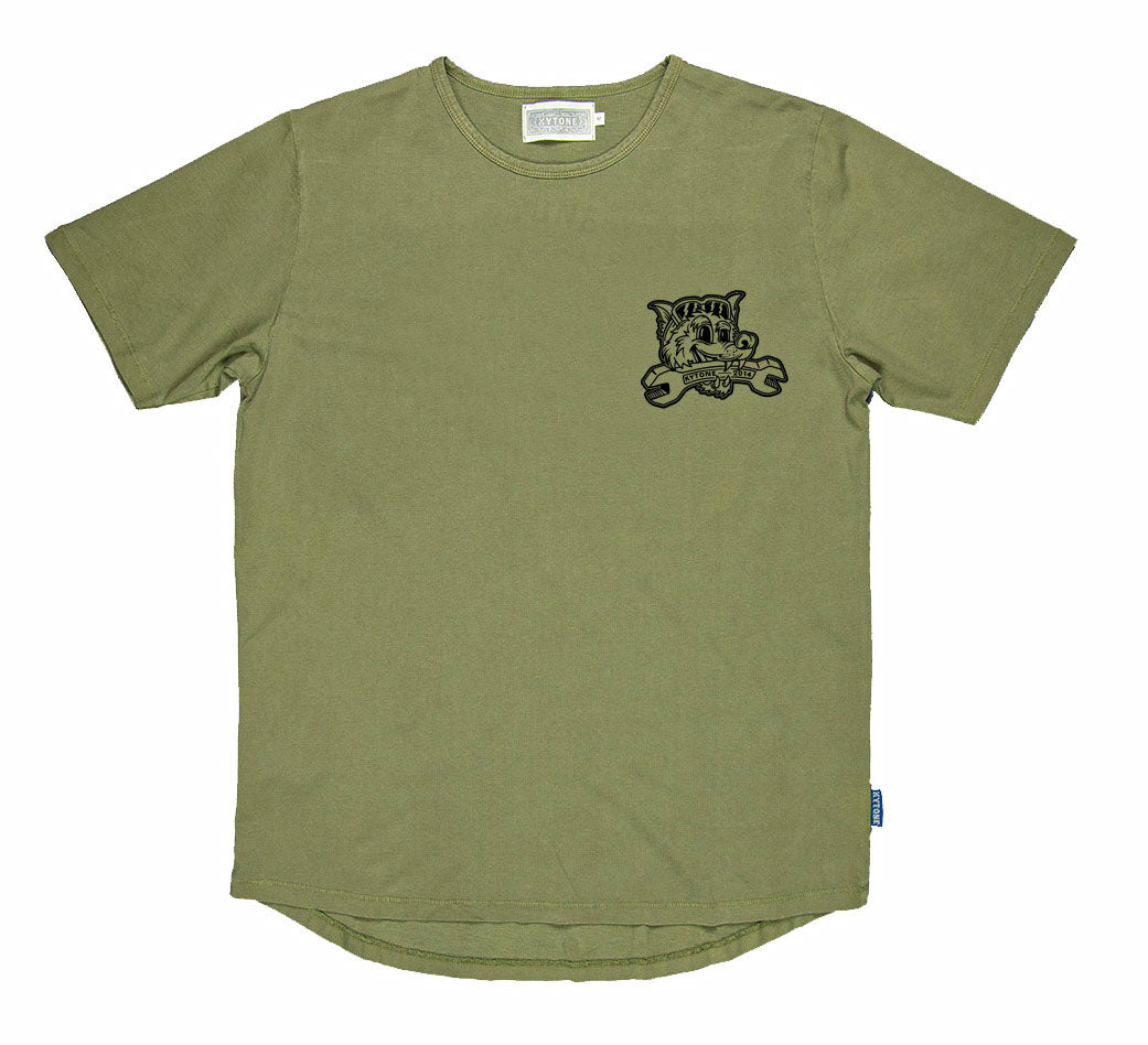 Kytone Highway Hound Men's T'Shirt - Army Green - Salt Flats Clothing