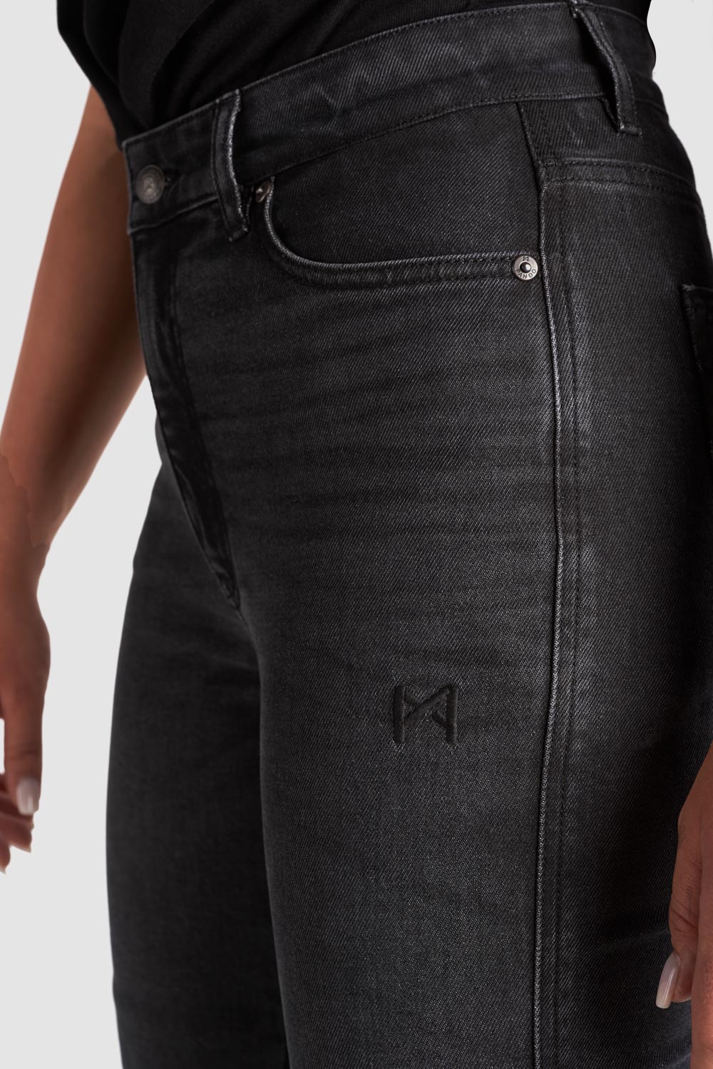 Pando Moto Kaya Ladies Slim Jean - Grey - Salt Flats Clothing