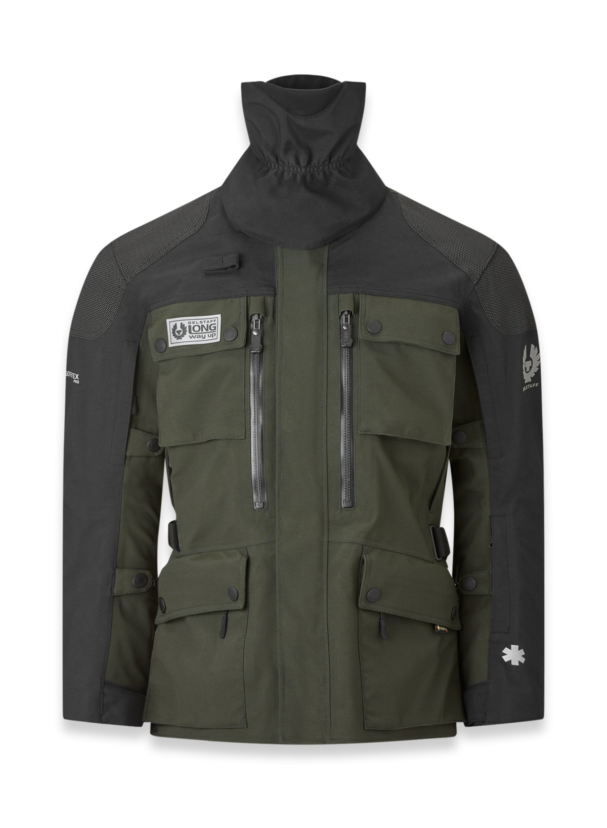 Belstaff Long Way Up Long Way Men's Motorcycle Jacket Gore-Tex Pro 3L Olive - Salt Flats Clothing
