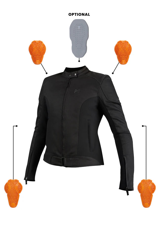 Pando Moto Luna AAA Ladies Jacket - Black - Salt Flats Clothing