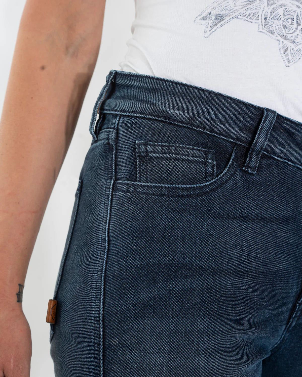 Rokker Rokkertech Ladies Mid-Rise Straight Motorcycle Jeans - Blue - Salt Flats Clothing