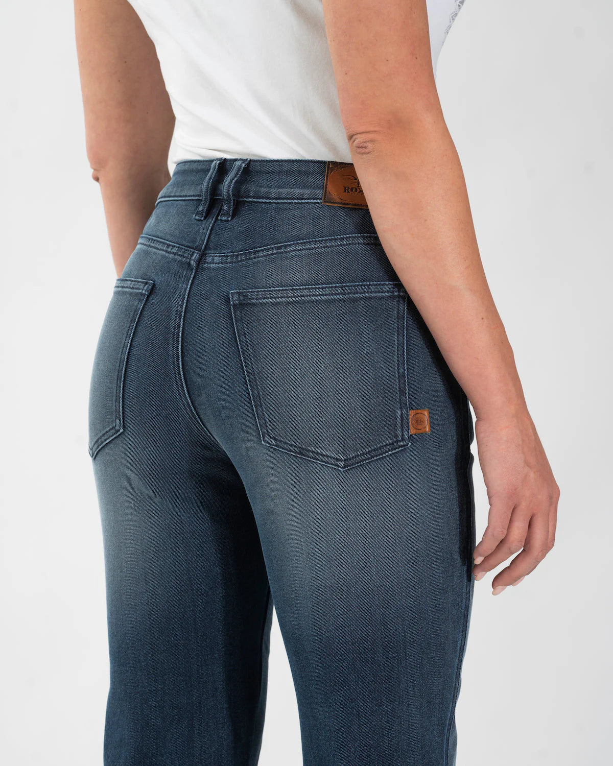 Rokker Rokkertech Ladies Mid-Rise Straight Motorcycle Jeans - Blue - Salt Flats Clothing