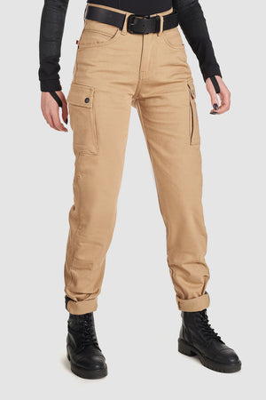 Pando Moto Mila Ladies Cargo Trousers - Beige - Salt Flats Clothing