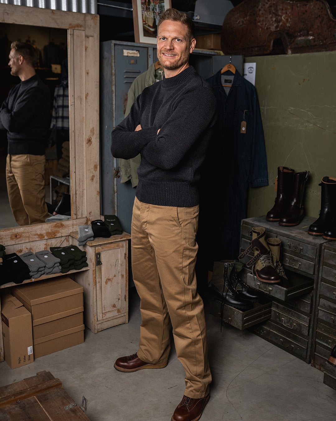 Pike Brothers 1941 USN Seaman Sweater - Anthracite - Salt Flats Clothing