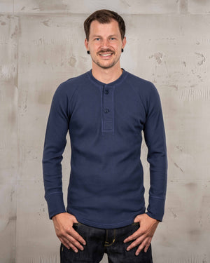 Pike Brothers 1936 Waffle Long Sleave Top - Shadow Blue - Salt Flats Clothing