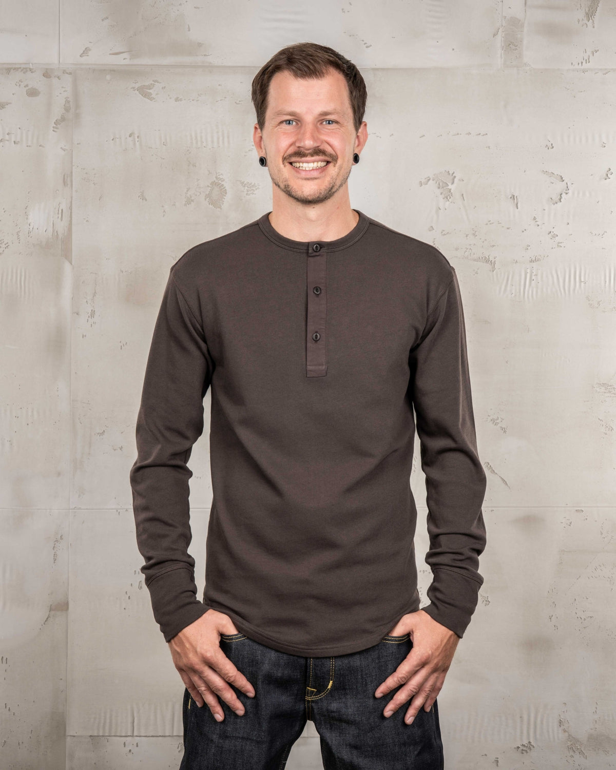 Pike Brothers 1954 Utility Long Sleeve T'Shirt - Coffee - Salt Flats Clothing