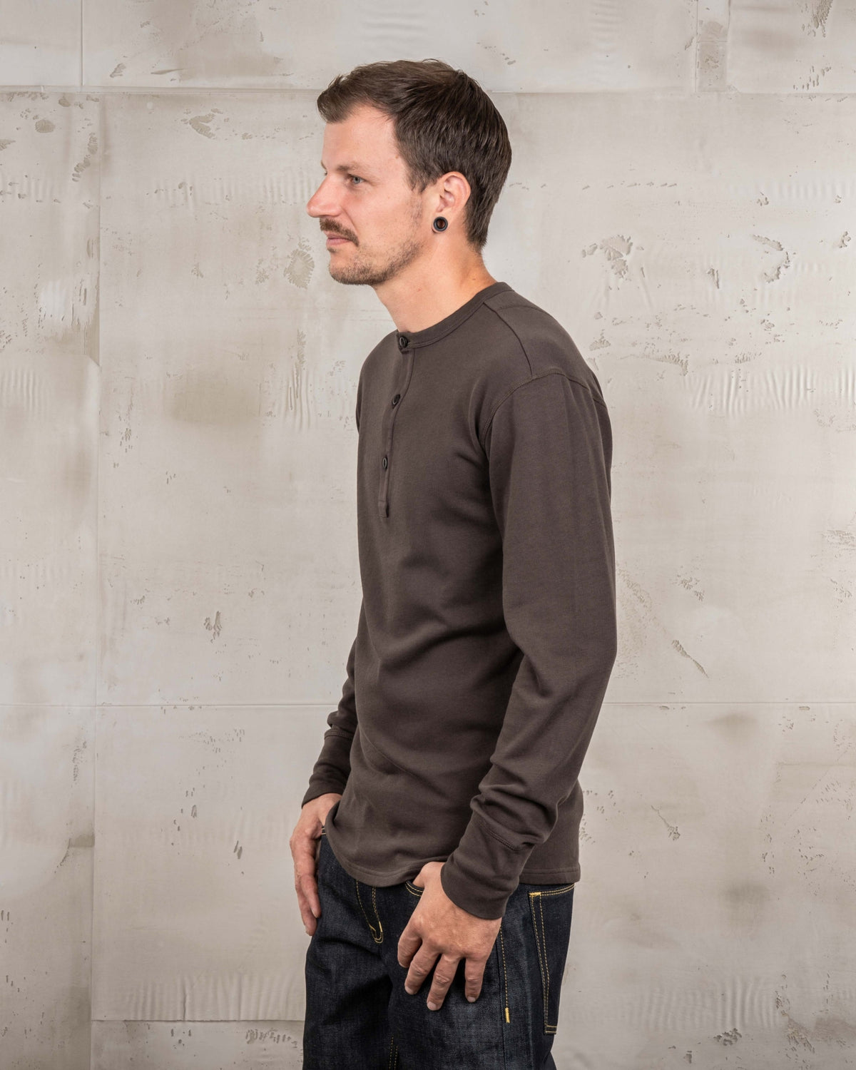 Pike Brothers 1954 Utility Long Sleeve T'Shirt - Coffee - Salt Flats Clothing