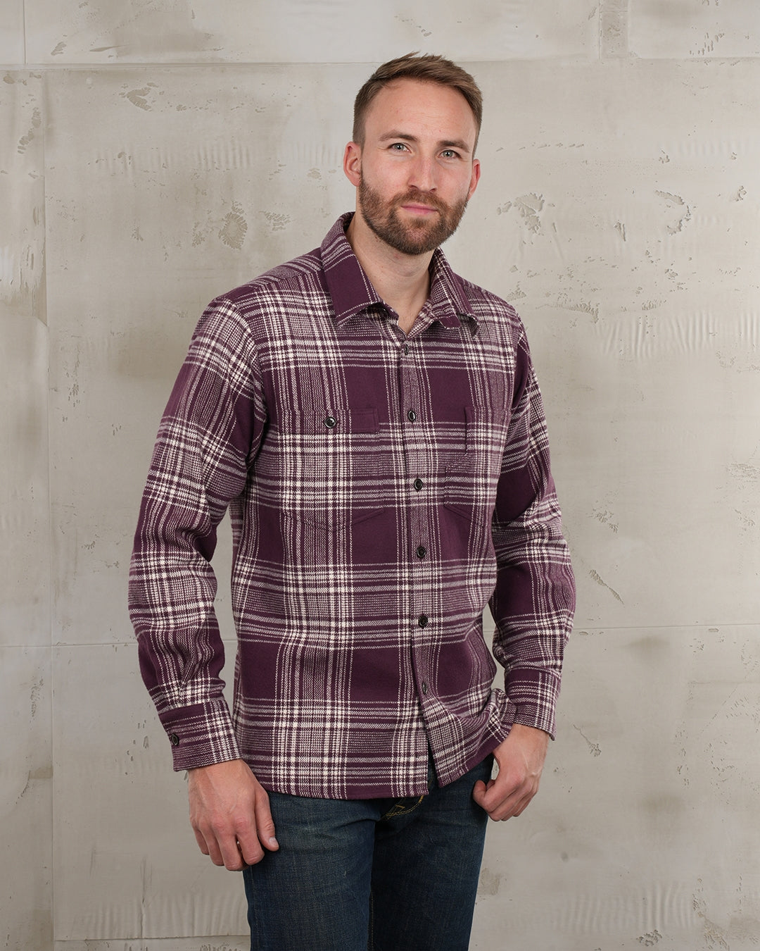 Pike Brothers 1937 Roamer Livingston Shirt - Bordeaux - Salt Flats Clothing