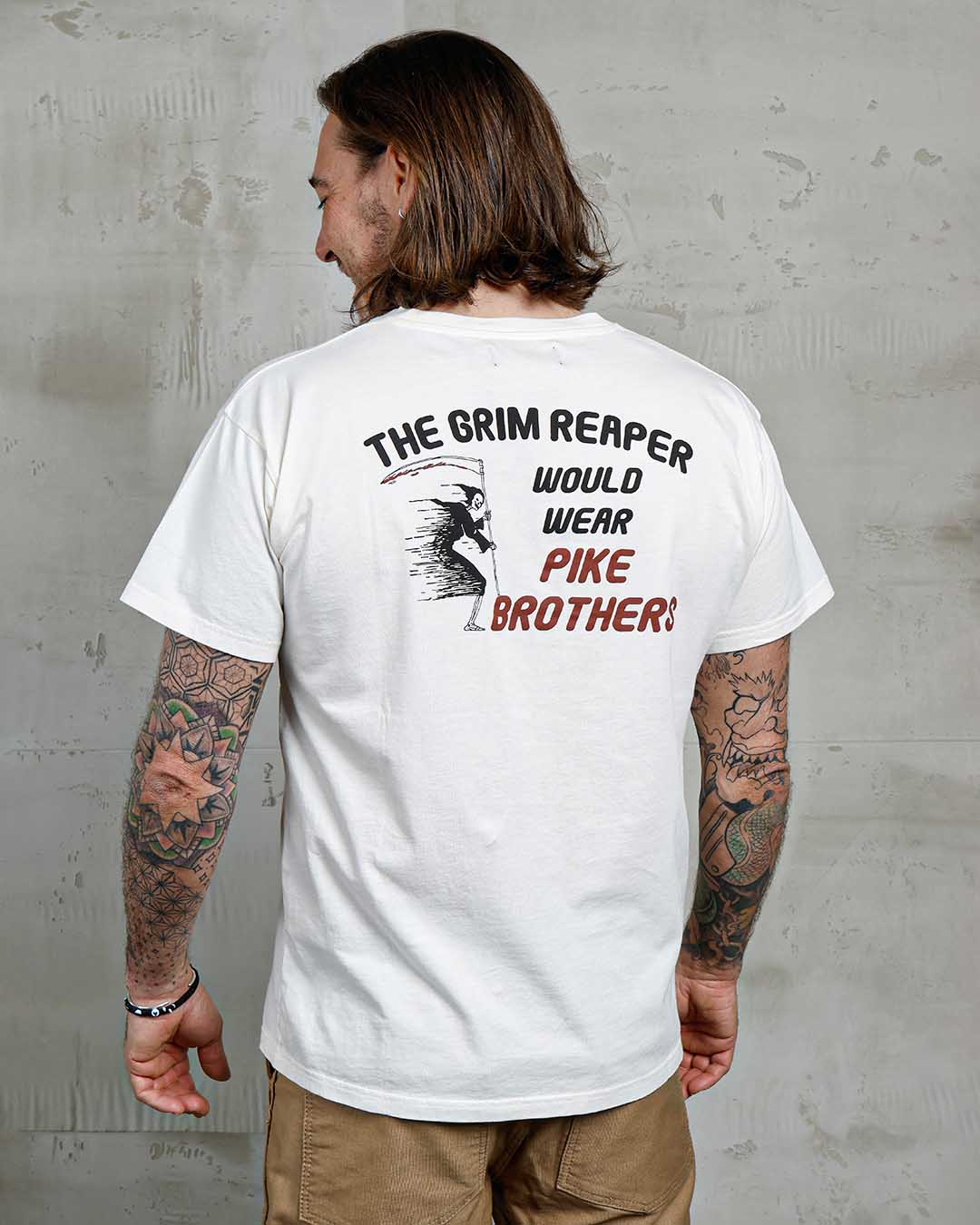 Pike Brothers 1969 Sports Grim Reaper Men's T'Shirt - White - Salt Flats Clothing