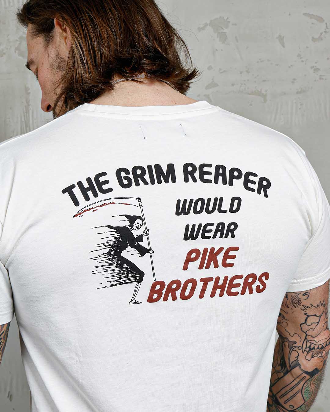 Pike Brothers 1969 Sports Grim Reaper Men's T'Shirt - White - Salt Flats Clothing
