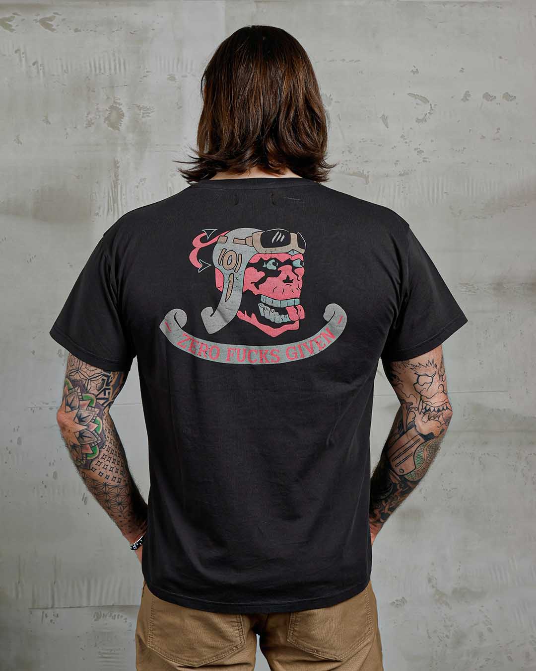Pike Brothers 1969 Sports Zero Fucks Given Men's T'Shirt - Black - Salt Flats Clothing