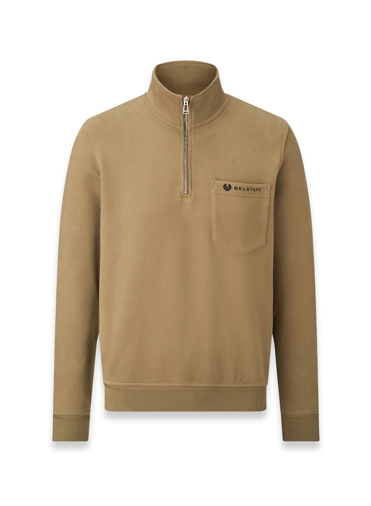 Belstaff Motorcycle Men's Quarter Zip Jersey Olive Salt Flats