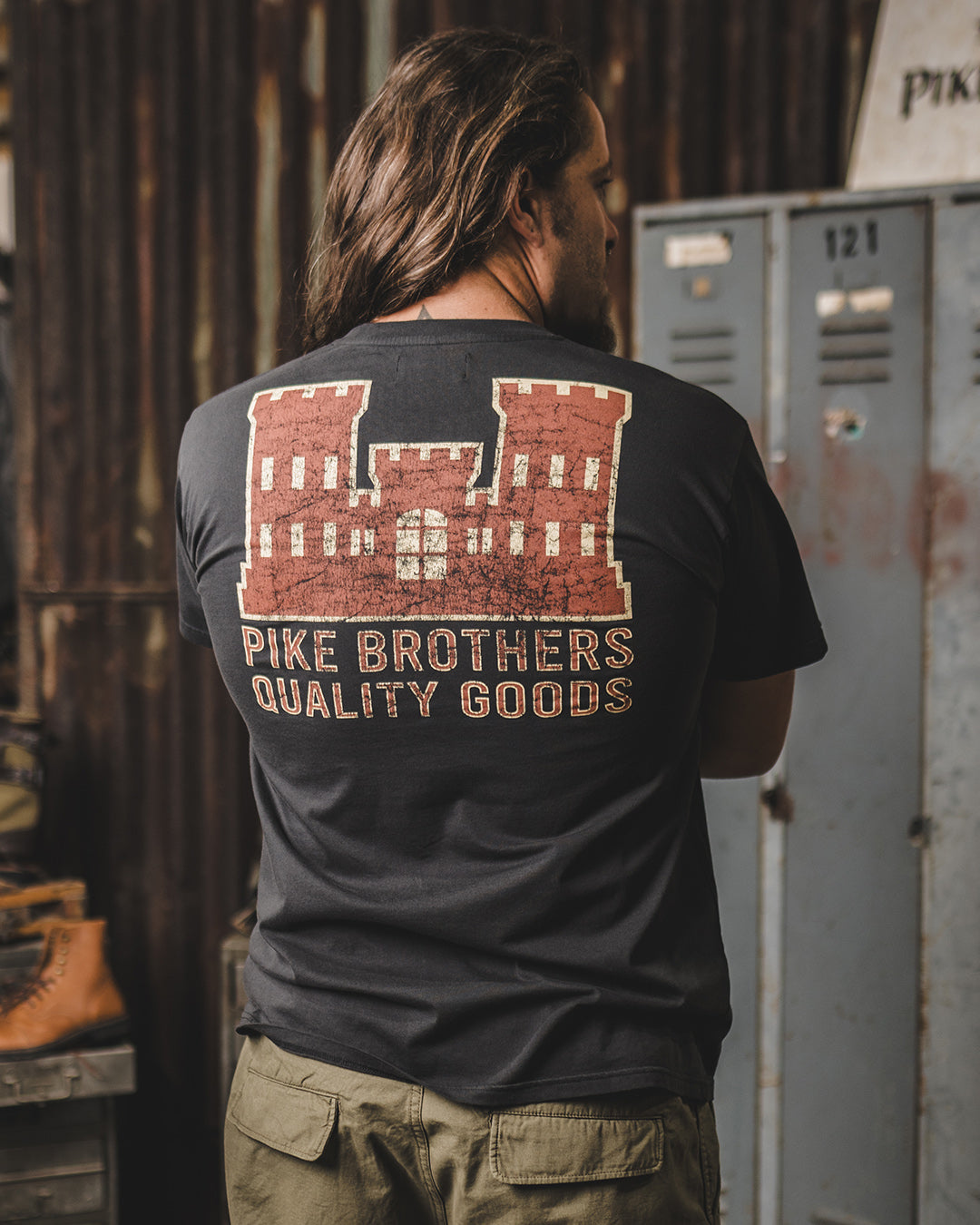 Pike Brothers 1969 Red Castle Logo Sports Tee - Salt Flats Clothing