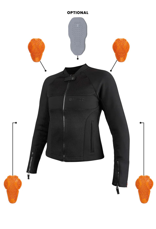 Pando Moto Stealth AAA Ladies Jacket - Black - Salt Flats Clothing
