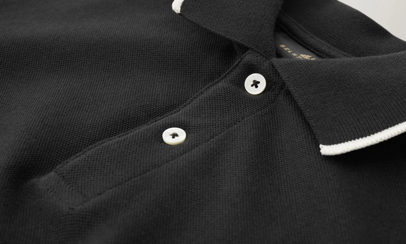 Belstaff Tipped Men's Polo T'Shirt - Black - Salt Flats Clothing