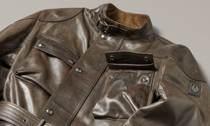 Belstaff Trialmaster Men's Leather Jacket - Dark Olive - Salt Flats Clothing