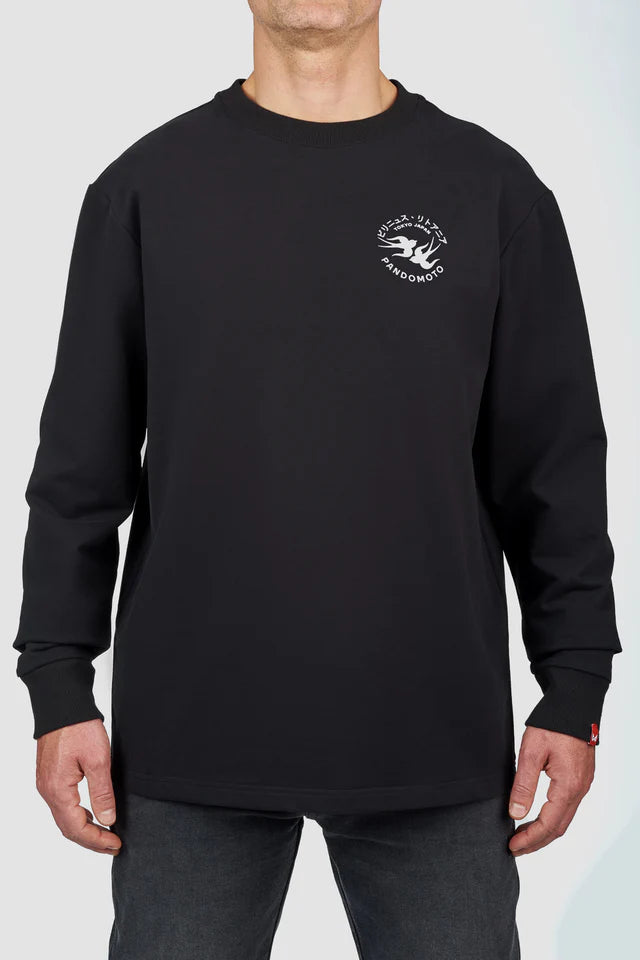 Pando Moto Tommy Tokyo Regular Fit Long Sleeve Unisex T'Shirt - Salt Flats Clothing