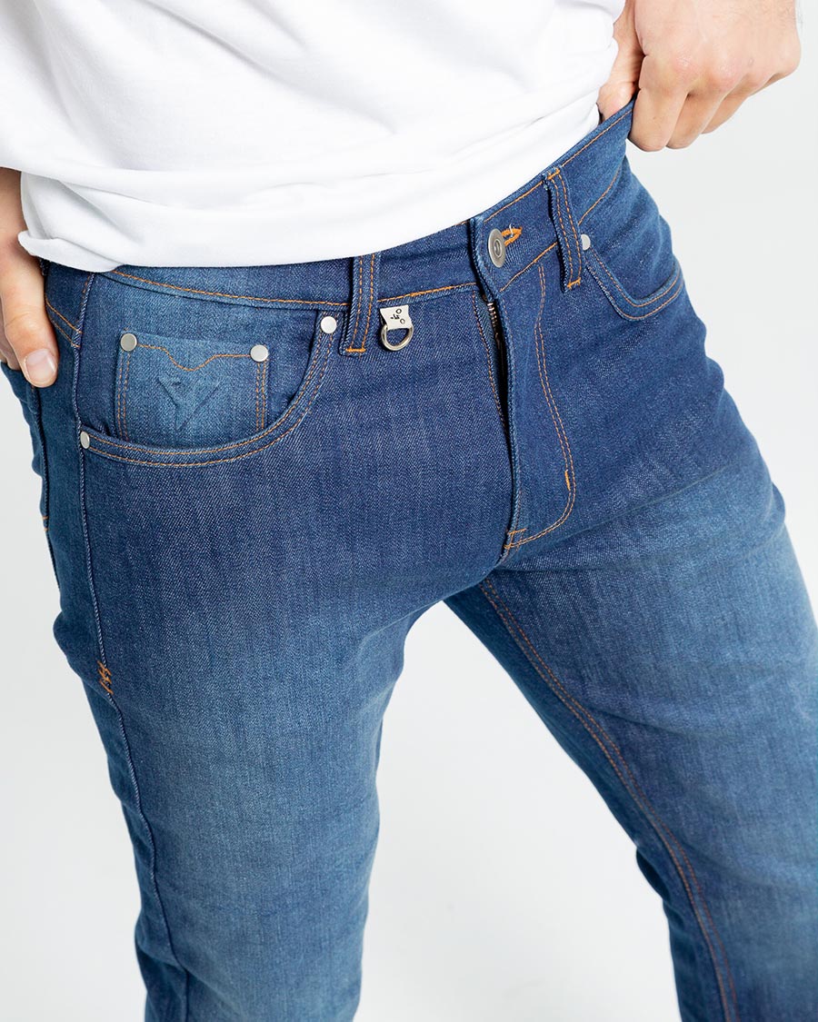 ByCity Bull Men's Motorcycle Jeans - Dark Blue - Salt Flats Clothing
